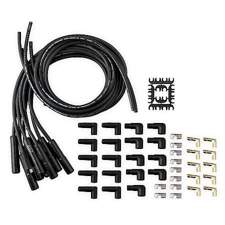 Spark Plug Wire Set - Universal - 180 Deg Black Ceramic Boots