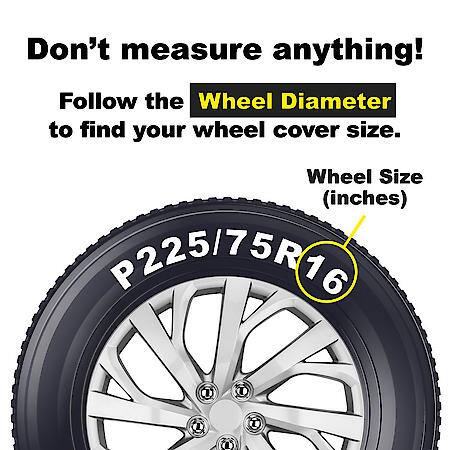 AutoCraft 16" Wheel Cover: 8-Spoke, Silver, High Impact Plastic, 4 Pack