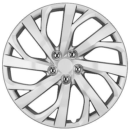 AutoCraft 16" Wheel Cover: 8-Spoke, Silver, High Impact Plastic, 4 Pack