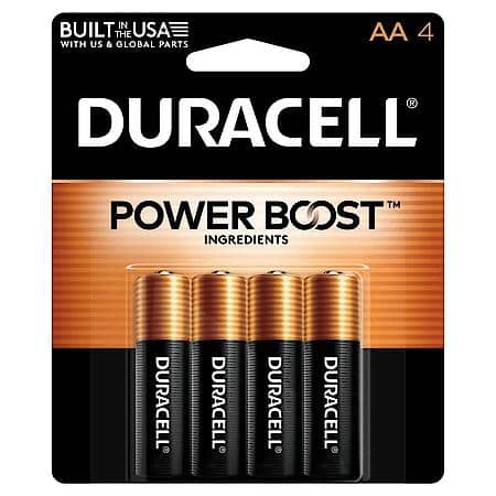 CopperTop AA Alkaline Batteries: Longer Lasting Power, Double A Household Battery, 4 Pack
