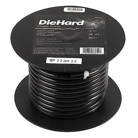 Battery Cable: Bulk Cable, 12" Long, 6 Gauge, For Positive or Negative Terminals (Sold by foot)