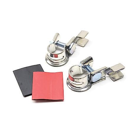Battery Terminal: Crimp Style, Top Post, 2 Ea, Lead Free, Color Coded Heat Shrink Tubing