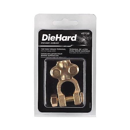 Battery Terminal: 6 to 1 Gauge, Top Post, Brass, Fits Most Top Post Batteries