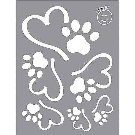 Pet Sticker, Heart and Paw Car Decal, 6 pack