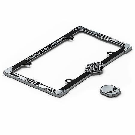 Harley-Davidson 2-in-1 Logo and Skull License Plate Frame