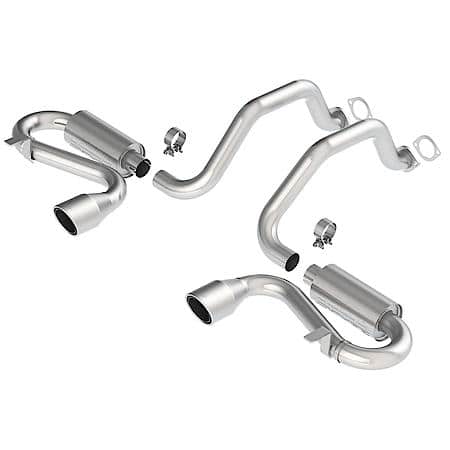 T-304 Ss, 2.5" Dia, Dual Exhaust With Dual Exit, Split 4.5"Dia X 7" L Round