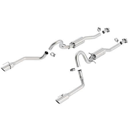 T-304 Ss, 2.5"Pipe Dia, Dual Exhaust With Dual Exit, 4"Dia X 12" L Round