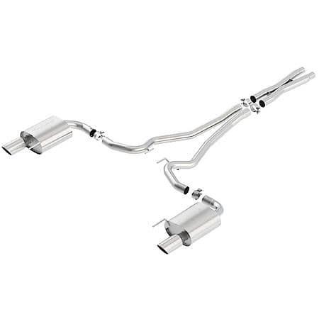 T-304 Ss, 2.5" Dia, Single Exhaust Dual Exit, Dual Split 4" Round Rolled