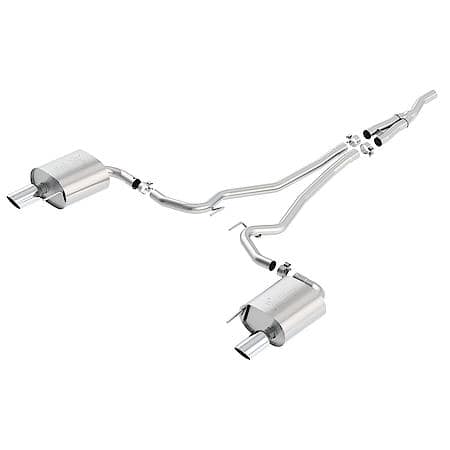 T-304 Ss, 2.25" Dia, Dual Exhaust Dual Exit, Single Split 4" Round Rolled