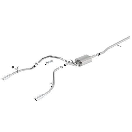 T-304 Ss, 2.75" Dia, Single Exhaust With Dual Exit, Split 4" Round