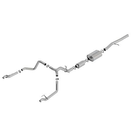 T304 Ss, With Muffler, 3.5" To 2.75"Pipe Dia, Single Exhaust With Dual Exit