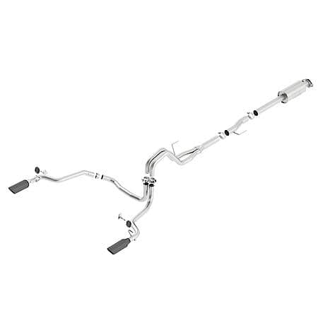 T-304 Ss, With Muffler, 3" To 2.25" Pipe Dia, Single Exhaust With Dual Exit