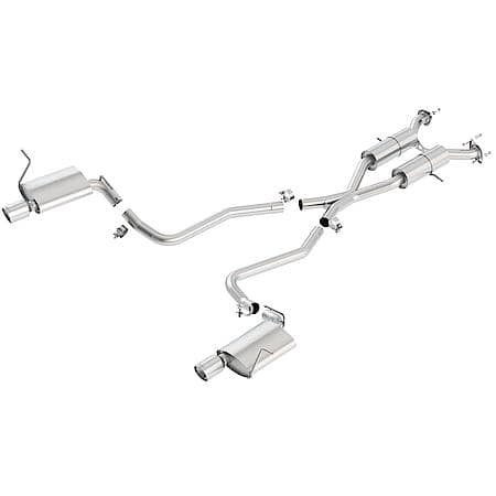 T-304 Ss, 2.5"Pipe Dia, Dual Exhaust With Dual Exit, Split 4"Dia X 6" L Round