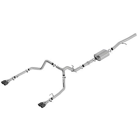 T304 Ss, With Muffler, 3.5"Pipe Diameter To 2.75"Pipe Dia Quad Split Rear Exit