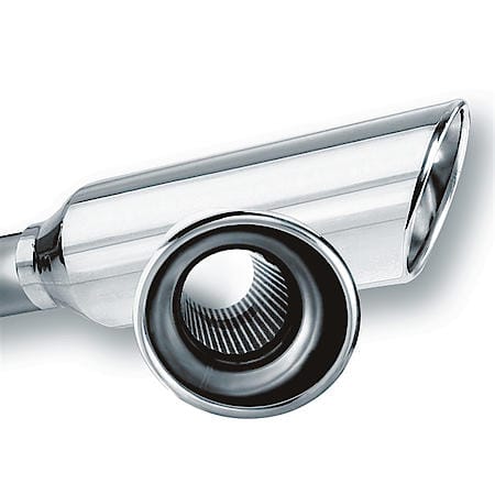 T-304 Ss, 2.5"Inlet, 4" Outlet, Round, Angle Cut, Rolled Edge, 13" Length