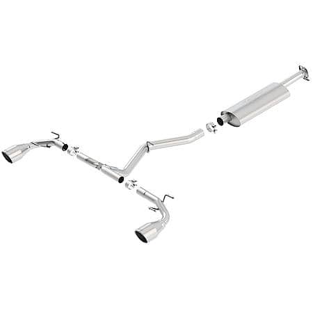 T-304 Ss, 2" To 2.5" Dia, Single Exhaust With Dual Exit, 4.25"Single Round