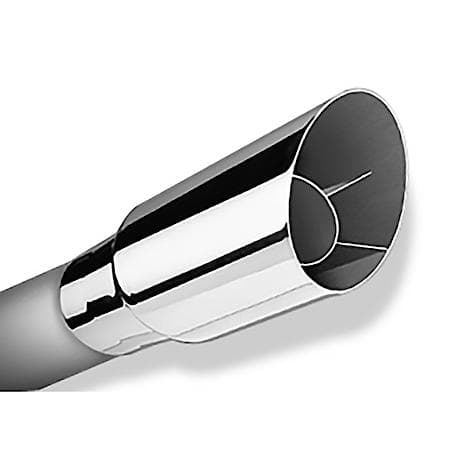 T-304 Ss, 2" Dia, Single Exhaust With Single Exit, 2.5"Dia X 7.5"L Round