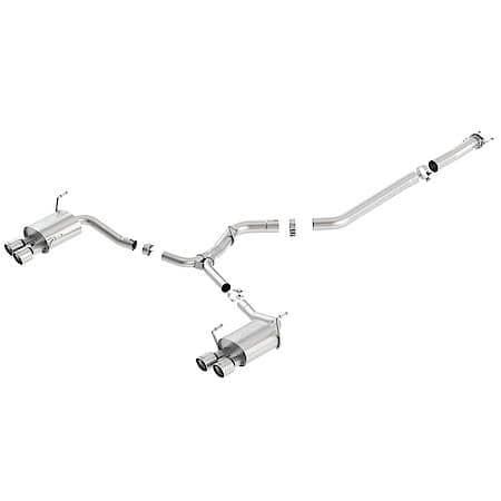 T-304 Ss, 3" Pipe Dia To 2.25" Dia, Single Exhaust With Dual Exit