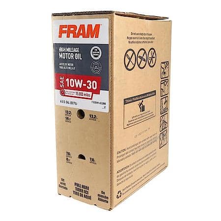 High Mileage 10W-30 Conventional Motor Oil, Reduces Oil Consumption, 6 Gallon Box