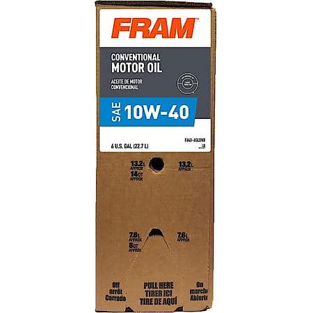 10W-40 Conventional Motor Oil, Prevents Low-Speed Pre-Ignition, 6 Gallon