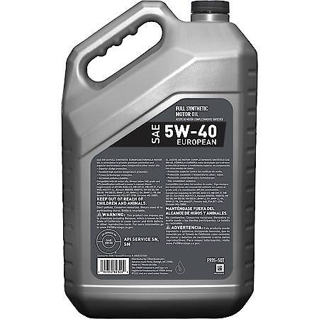 European Full Synthetic Motor Oil 5W-40, Superior Engine Cleanliness, 5 Quart
