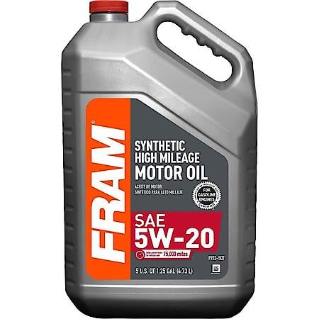High Mileage 5W-20 Full Synthetic Motor Oil, Reduces Oil Consumption, 5 Quart