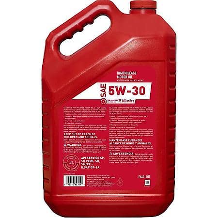 High Mileage 5W-30 Conventional Motor Oil, Restores Seals, 5 Quart