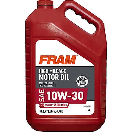 High Mileage 10W-30 Conventional Motor Oil, Reduces Oil Consumption, 5 Quart