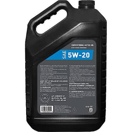 5W-20 Conventional Motor Oil, Low-Speed Pre-Ignition Control, 5 Quart