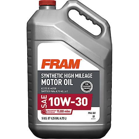 High Mileage 10W-30 Full Synthetic Motor Oil, Reduces Leaks & Consumption, 5 Quart