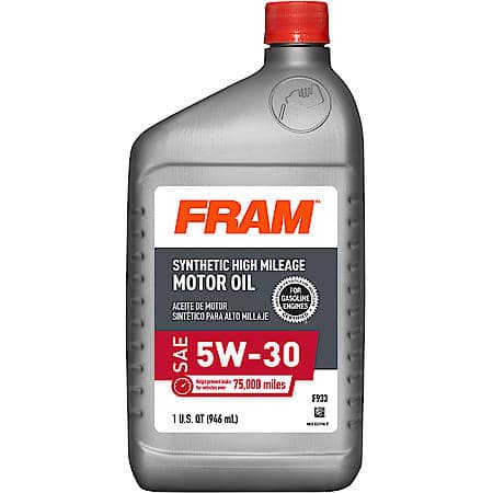 Full Synthetic High Mileage 5W-30 Motor Oil, Reduces Oil Consumption, 1 Quart