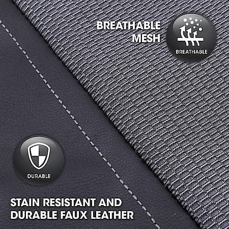 Truck & SUV Seat Cushion, Black/Grey Mesh & Faux Leather, Durable, High-density Foam Padding, 1 Pack
