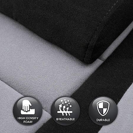 AutoCraft Car & SUV & Truck Seat Cushion, Black/Grey Terry, Adjustable Lumbar Support, Comfortable, 1 Pack