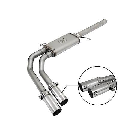 Rebel Series Cat Back Exhaust System: Polished Tip, 409 Stainless Steel, Gain up to 14 HP