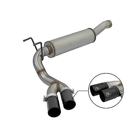 Rebel Series Turbo Back Exhaust System: Black Tip, 409 Stainless Steel, Gain up to 18 HP