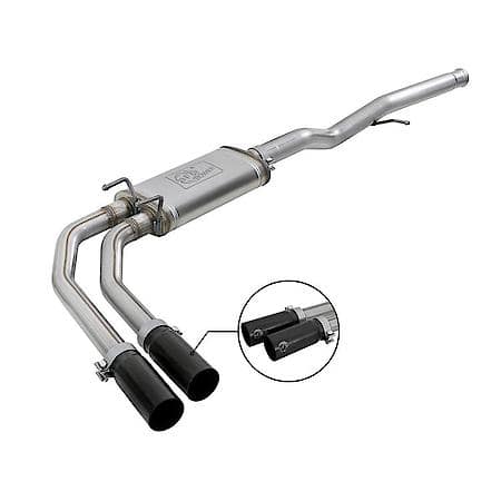 Rebel Series Cat Back Exhaust System: Black Tip, 409 Stainless Steel, Gain up to 14 HP