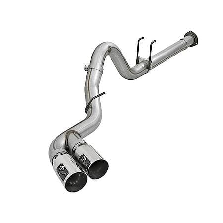 Rebel XD Series DPF Back Exhaust System: Polished Tip, 409 Stainless Steel, Unleashes All Avail. HP