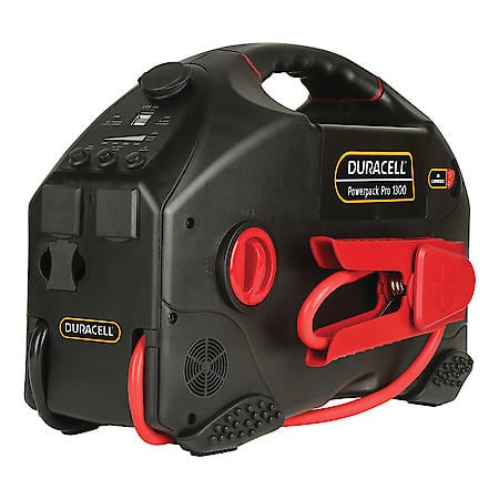 Rechargeable SLA Jump Starter: 1300 Cranking Amps, Air Compressor, Flashlight, Power Bank
