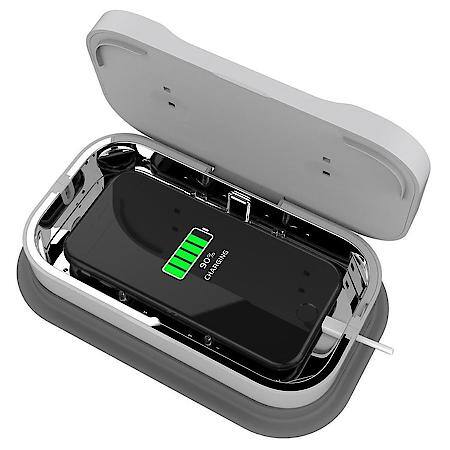 UV-C LED In-Car Phone Sanitizer with Wireless and USB Charging Port