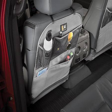 Seat Back Protector: Gray, Polycotton, Bucket, Universal, 1 Pk