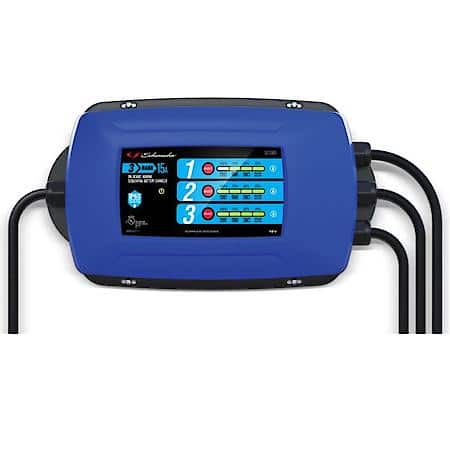 Ship 'n Shore 2-in-1 12V Three-Bank On-Board Marine 15A Battery Charger
