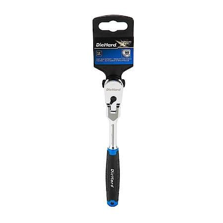 Drive Extra Long Flex Head Ratchet with Soft Grip, 90 Tooth 1/4"