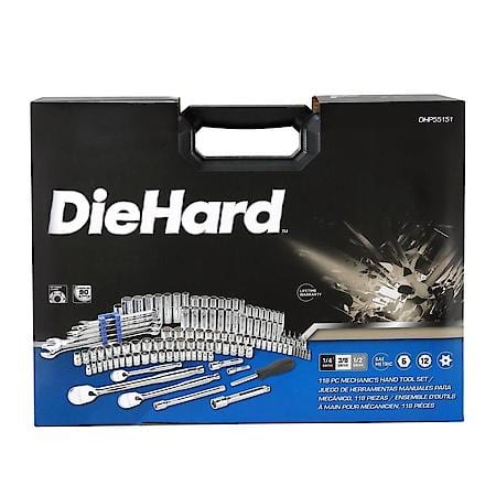 Drive Tool Set, SAE & Metric, 118-Piece, 90 Tooth 1/4", 3/8" and 1/2"