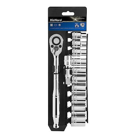1/2, Drive Ratchet Socket Set, Metric, 12-Piece, 72 Tooth