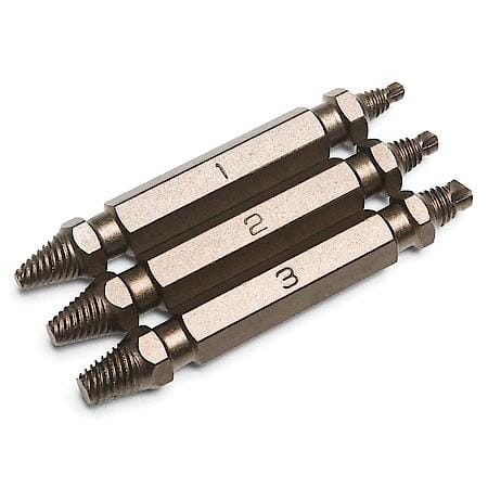 Damaged Screw Extractor Set - Stripped Screw Removal, Double-Sided, 3-Piece