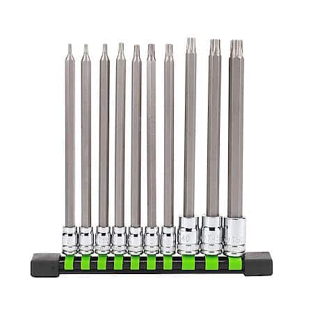 1/4" and 3/8" Drive Long Star Bit Socket Set, 10-Piece