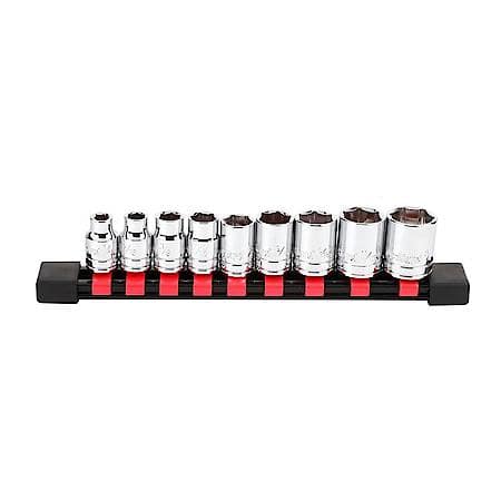3/8" Drive 6-Point Socket Set, SAE, 9-Piece