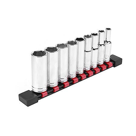 3/8" Drive 6-Point Deep Socket Set, SAE, 9-Piece