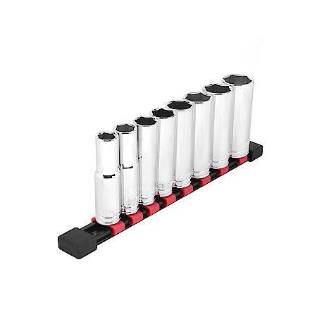 1/2" Drive 6-Point Deep Socket Set, SAE, 8-Piece