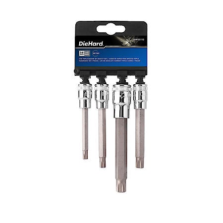 3/8" and 1/2" Drive Triple Square Bit Socket Set, Metric, 4-Piece